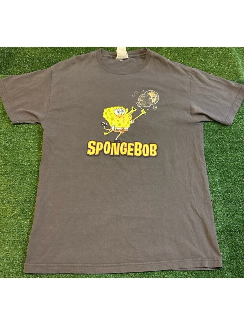 Vintage Spongebob Squarepants shirt mens large gray Y2K barnacle head 2000s